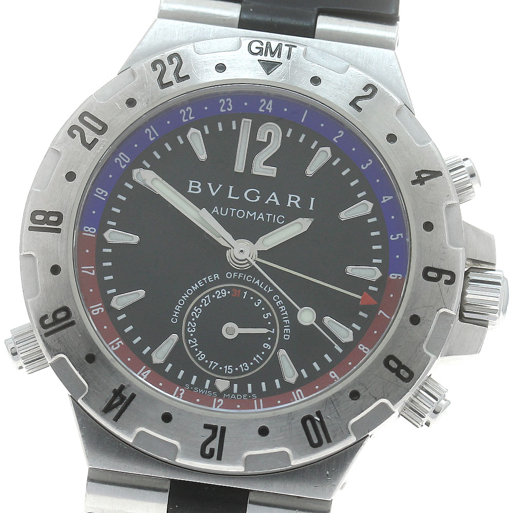 ブルガリ BVLGARI GMT40S ディアゴノ GMT デイト 自動巻き メンズ _874087【中古】