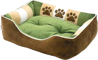 他サイト： 犬 猫 ペット ベッド ペットベッド 通年 オールシーズン 洗える かわいい おしゃれ 小型犬 中型犬 大型犬 クッション ふかふか(グリーン, 50L x 42W x 14H cm)の商品画像