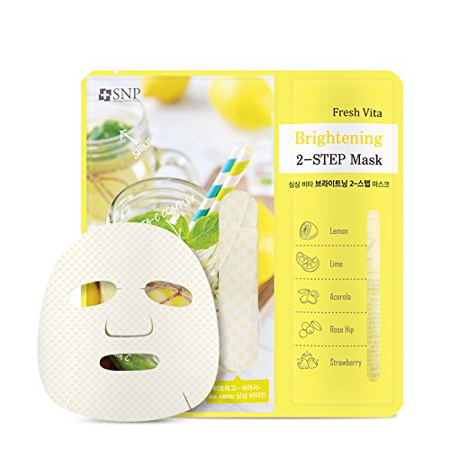 SNP Fresh Vita Brightening 2-Step of Pack Mask 10 韓国産 【即日発送】 アウトレット☆送料無料