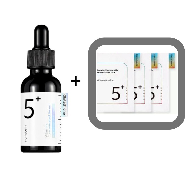 5番 白玉グルタチオンＣ美容液, 30ml+贈呈)フィルムパッド 2枚*3