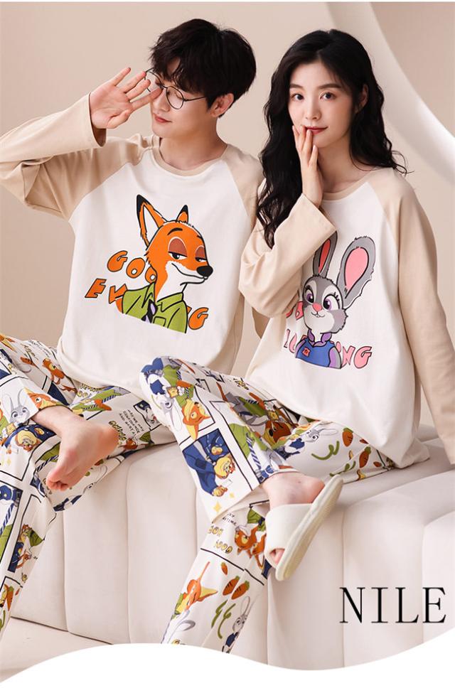 ズートピア ペアパジャマ レディース ルームウェア ペアルック カップル パジャマ レデイース メンズ 寝巻き 男女セット ナイトウェア お揃い 部屋着 外出できるパジャマ 春秋冬 可愛い プレゼント