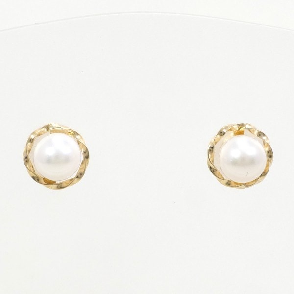 K18 18金 YG イエローゴールド ピアス パール(真珠) 総重量約0.4g ジュエリー 中古