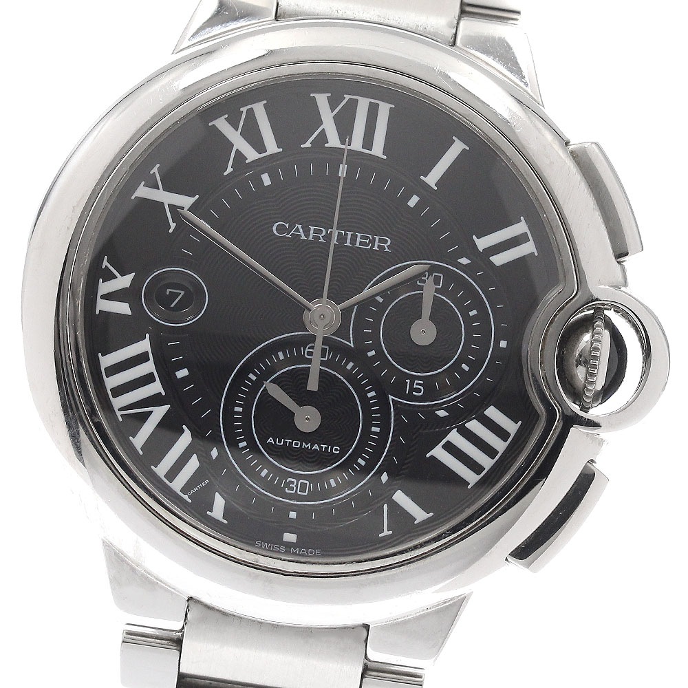 カルティエ CARTIER W6920025 バロンブルーLM クロノグラフ 自動巻き メンズ 保証書付き_948454【中古】
