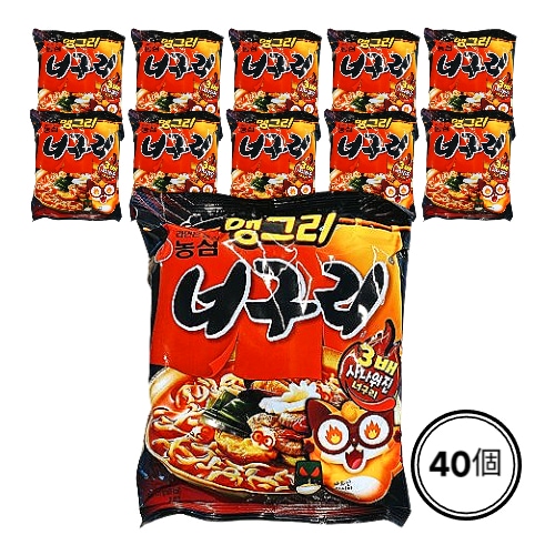 アングリーたぬき 121g x 40袋 RtA 韓国激辛インスタントラーメン 海鮮うどん風 激辛カップ麺 辛いラーメン 韓国食品
