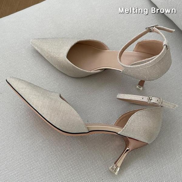 女性アンクルポインテッドトゥミドルヒールシューズ MT82