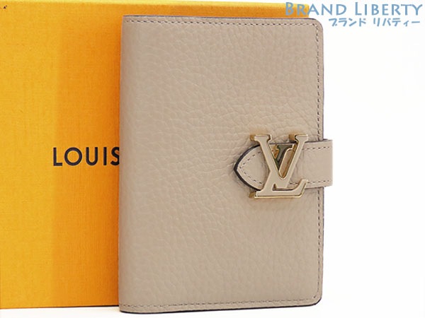 未使用ルイヴィトンLVヴェルティカルウォレットコンパクト二つ折り財布コンパクト財布ガレベージュM82198