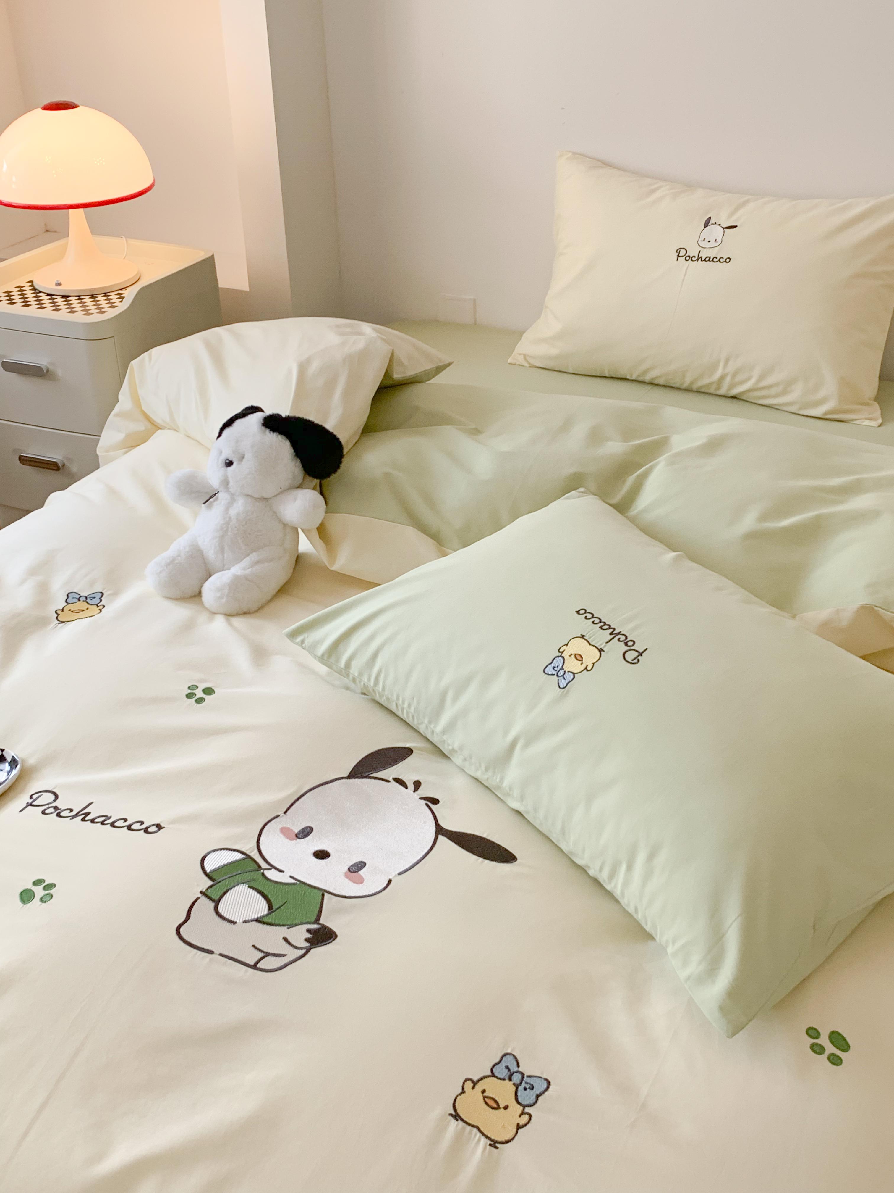 猫日記カテゴリーa かわいいパチャ犬ファミリー コットン4点 コットン寮シーツ3点セット