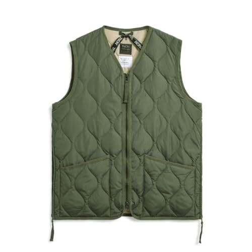 [タイオン] ユニセックス ミリタリー Vネックジップ ダウンベスト 001ZML-1