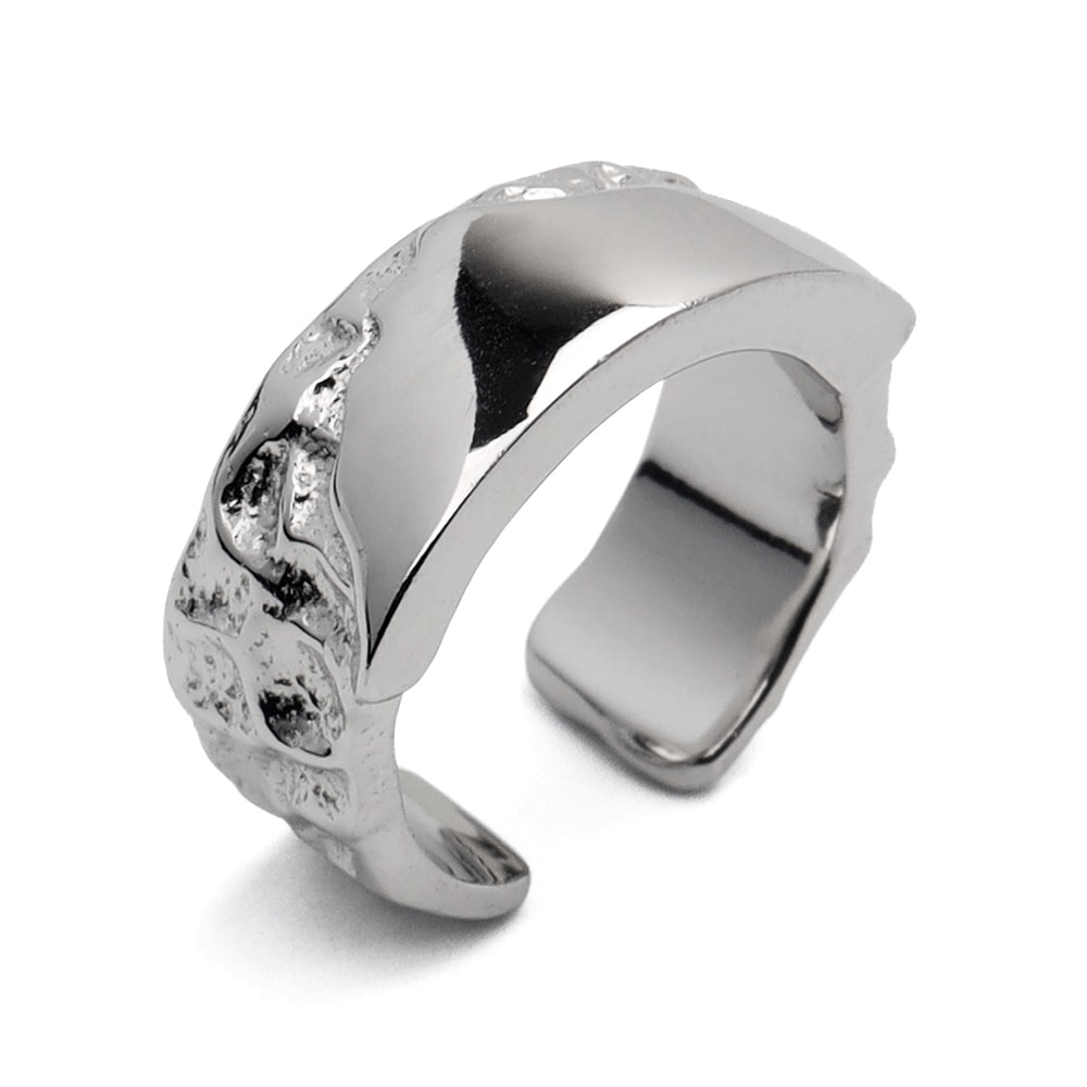 S925 凸凹 槌目 加工 イヤーカフ [cec148]