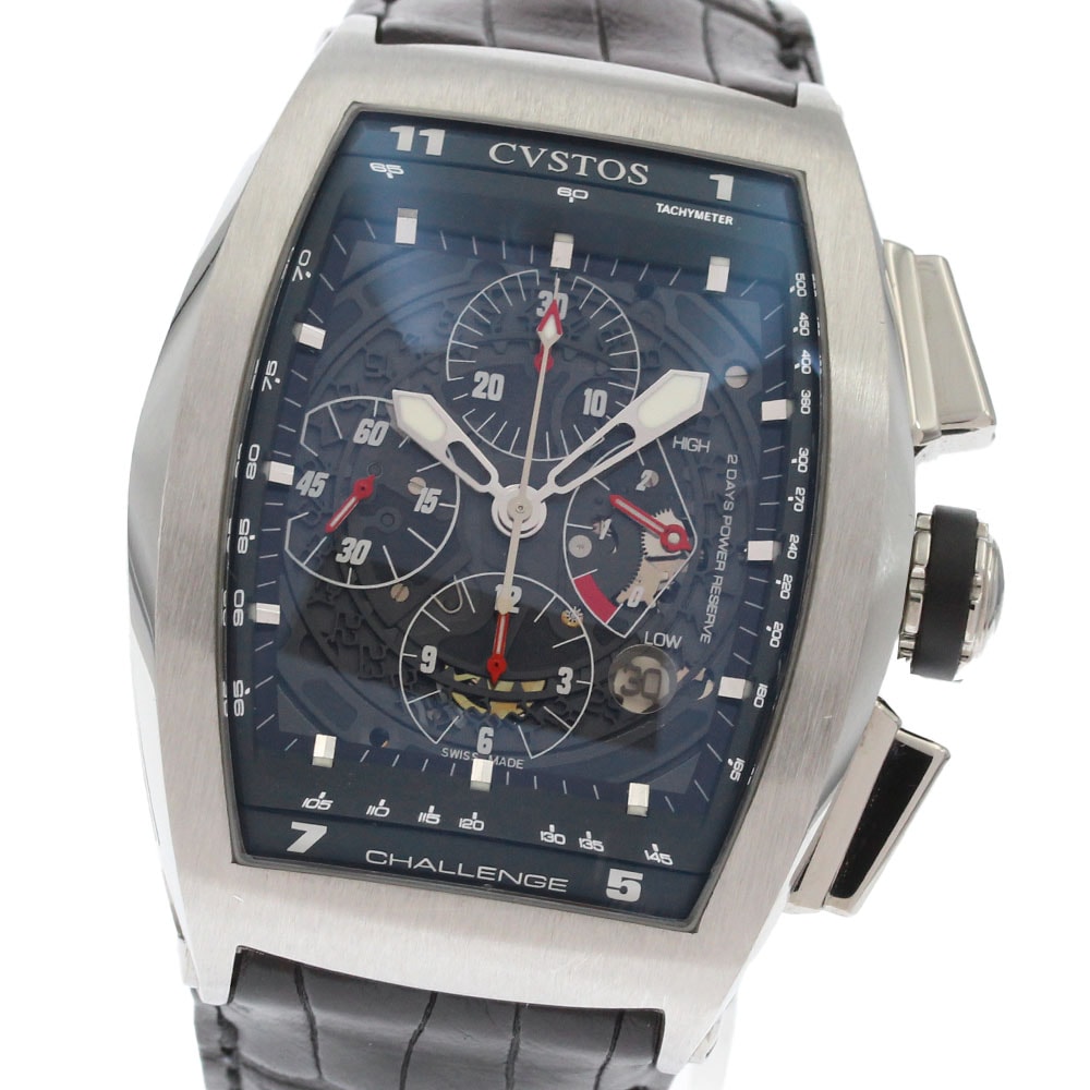 クストス CVSTOS CVT-CHR2-CARBON-GREYST チャレンジクロノ2 カーボン クロノグラフ パワーリザーブ 自動巻き メンズ _873274【中古】