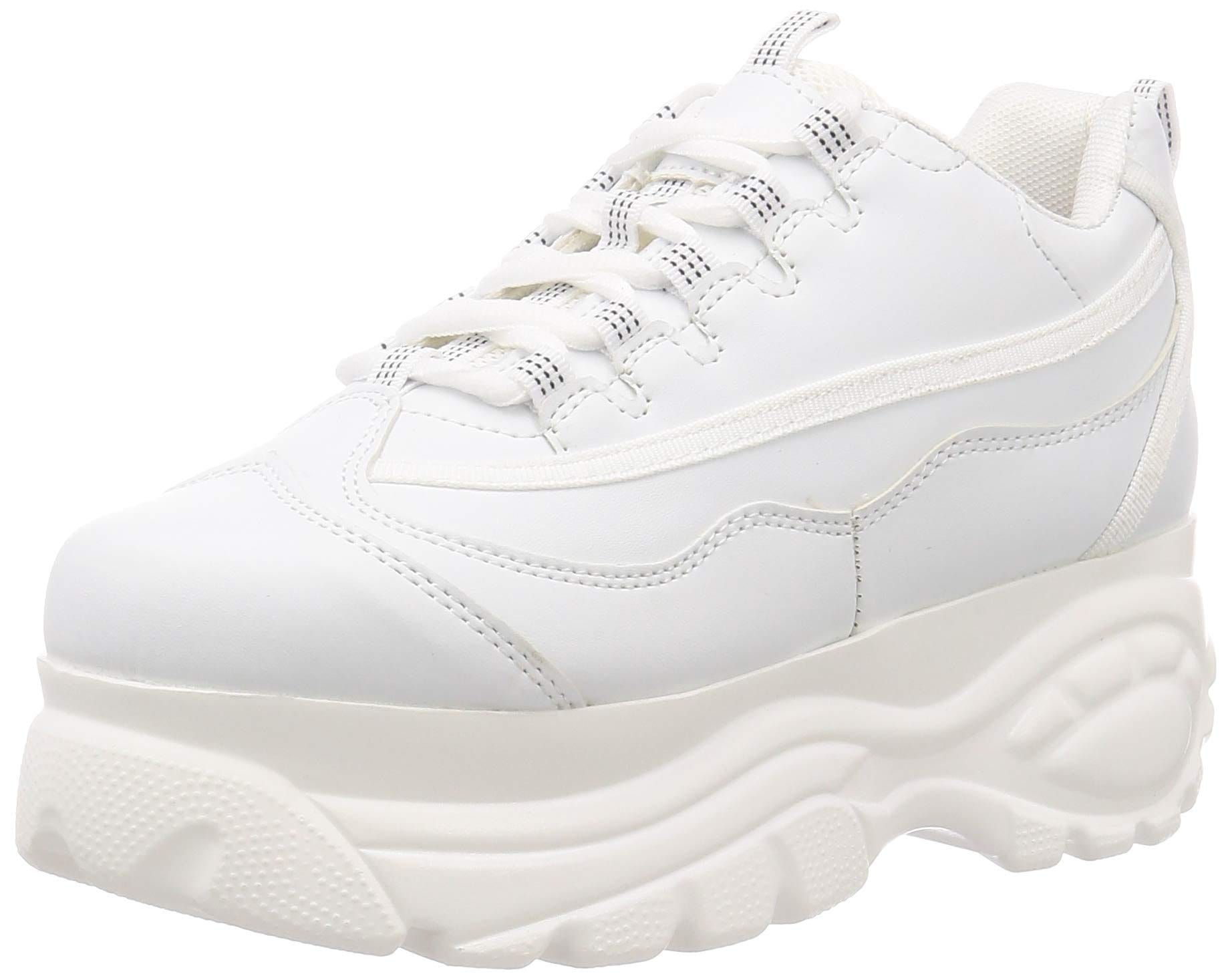 [アタガール] 厚底 レースアップ スニーカー 304-94 レディース ホワイトスムース 23.0~23.5 cm