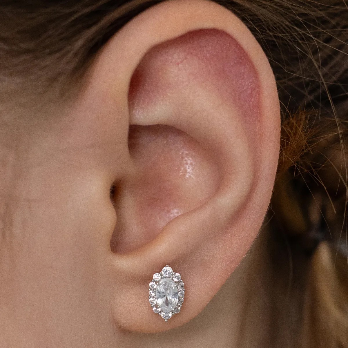 (シルバー925) Opulent Oval Earring ピアス