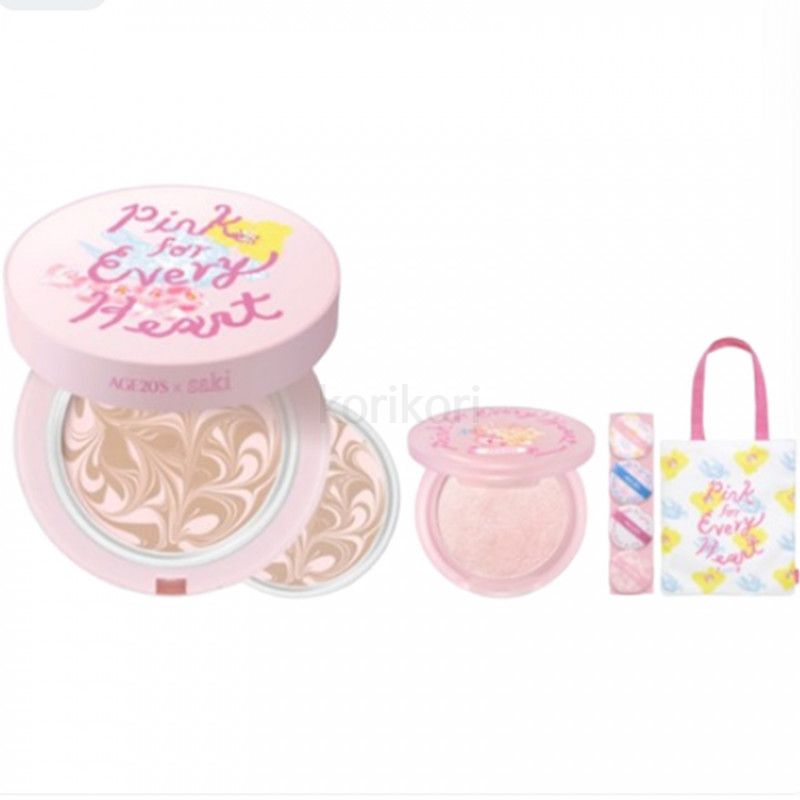 ピンクフォーエブリハートエディション ディオリジンエッセンスファクト ピンクラテ 12.5g 本品＋リフィル＋ハイライター2種セット＋パフ4枚＋エコバッグツヤ肌・美容液ファンデ・立体感メイク