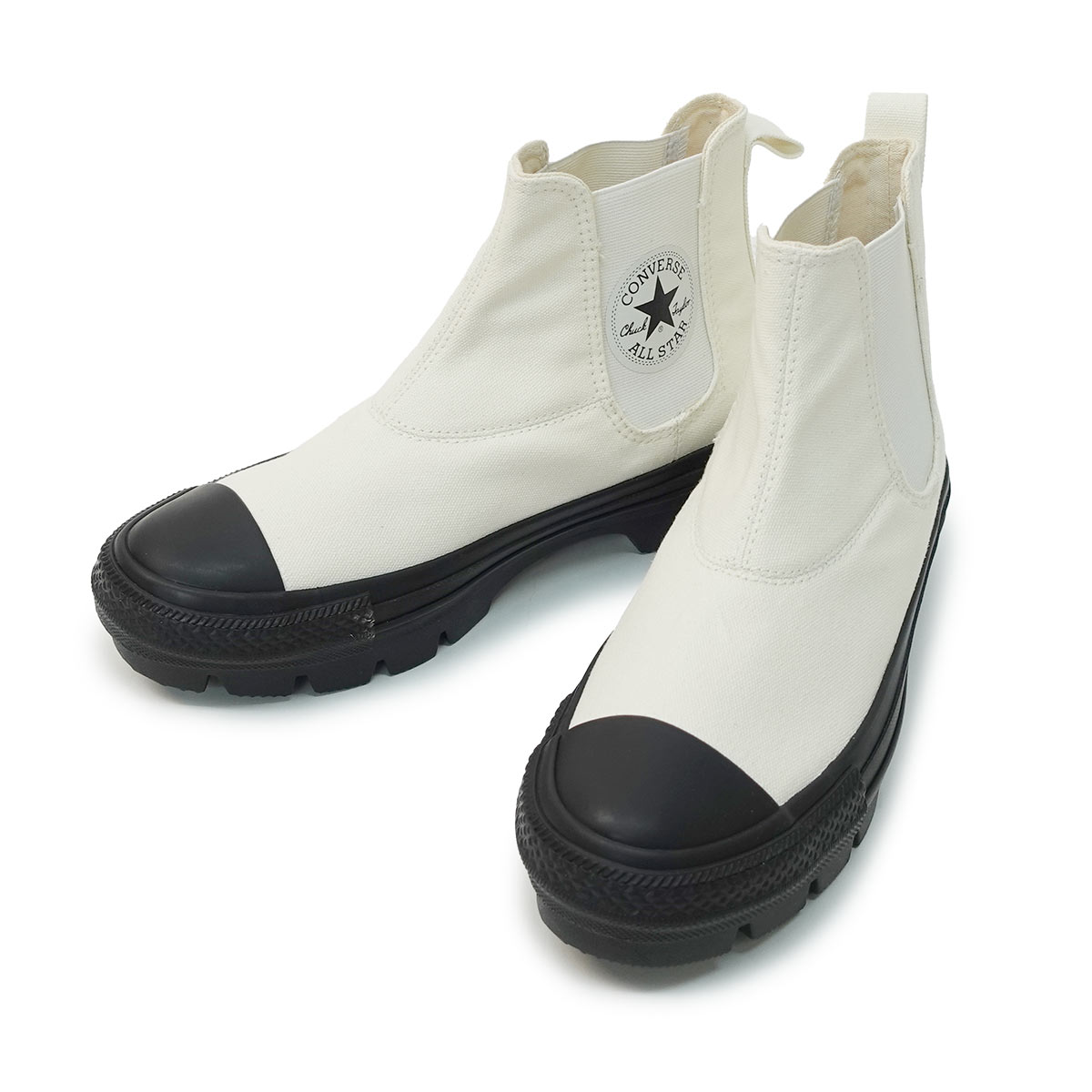 スニーカー ハイカット 厚底 メンズ レディース オールスター チャンク WC サイドゴア ハイ オフホワイト/ブラック