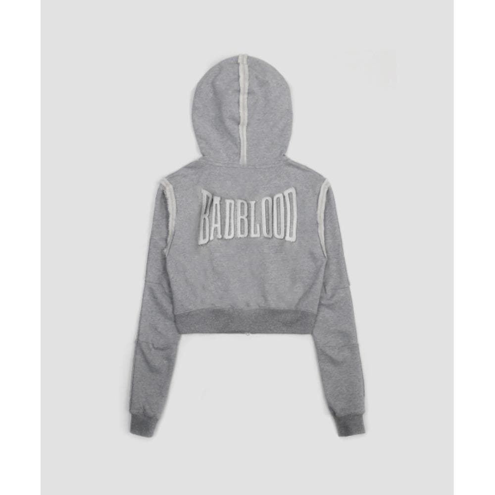 BADBLOOD Low Edge Hoodie Slim Fit Grey w-hde25-017