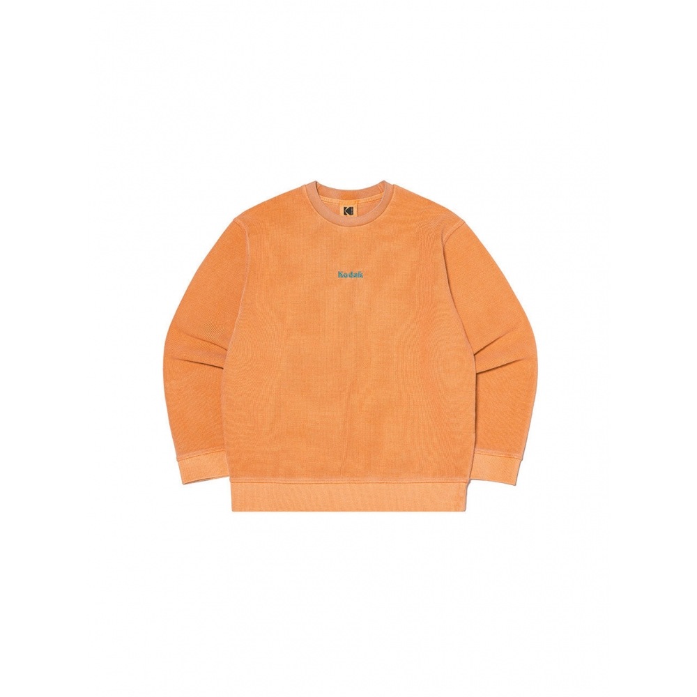コダックアパレルシーナリーワッフルウォッシングスウェットシャツオレンジ