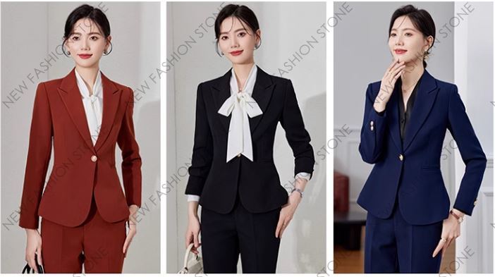 紺色のスーツ女性2024新型秋の職業スーツスーツスーツスーツ-26
