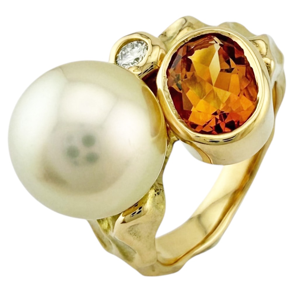 タサキ リング 指輪 11.5号 18金 K18イエローゴールド 白蝶パール TASAKI 中古 美品