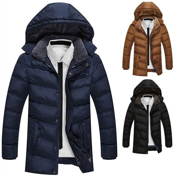 ダウンジャケット メンズ 中綿 ファー ロング フード 厚手 コート ファスナー 秋冬 防寒防風