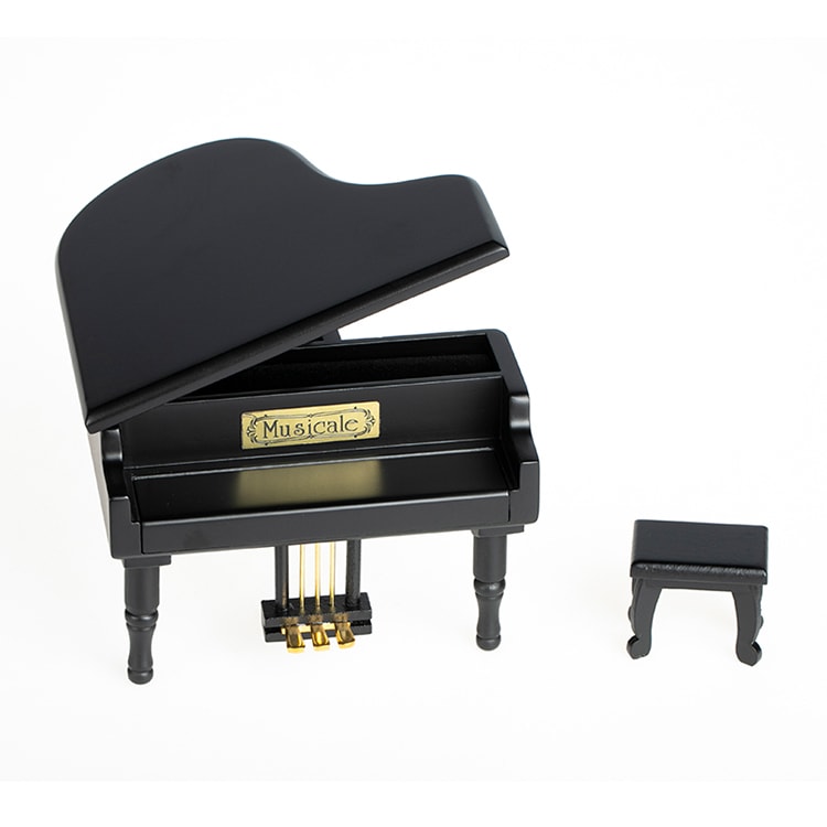 名入れ オルゴール18弁在庫26曲より選択ピアノ型オルゴール 木製 プレゼント 恋人 誕生日 ギフト グランドピアノ 贈り物 記念日 メッセージを彫刻 プロポーズ 母の日 クリスマス ホワイト