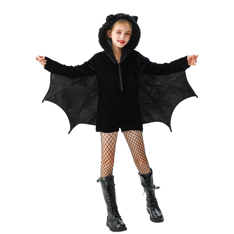 2025ハロウィン子供用コスチューム コウモリ悪魔カーニバル子供服 女の子パフォーマンスコスチューム 動物パーティーロールプレイング
