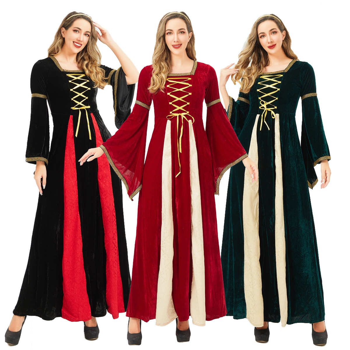 ハロウィンコスチューム レトロ宮殿風 魔女ドレス 中世ルネッサンス ヨーロッパ田園風 パフォーマンスコスチューム