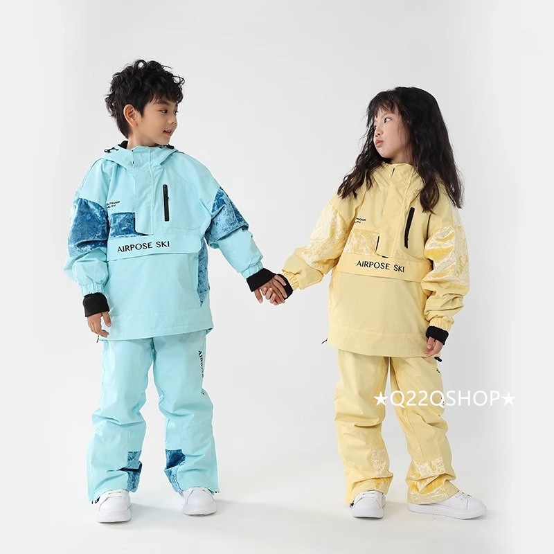 スノーボードウェア 2024 2025 上下セット キッズ 子供 パンツ ズボン アウター ウィンタースポーツ 3L セットアップ 女の子 男の子 スキーウェア スノボウェア スノーウェア 韓国風防水