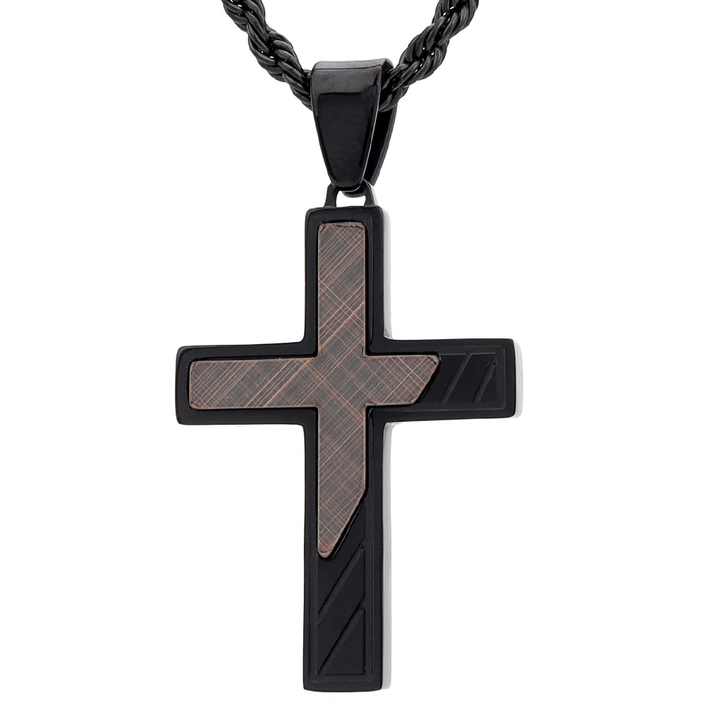 ステンレス クロスネックレス [n748]