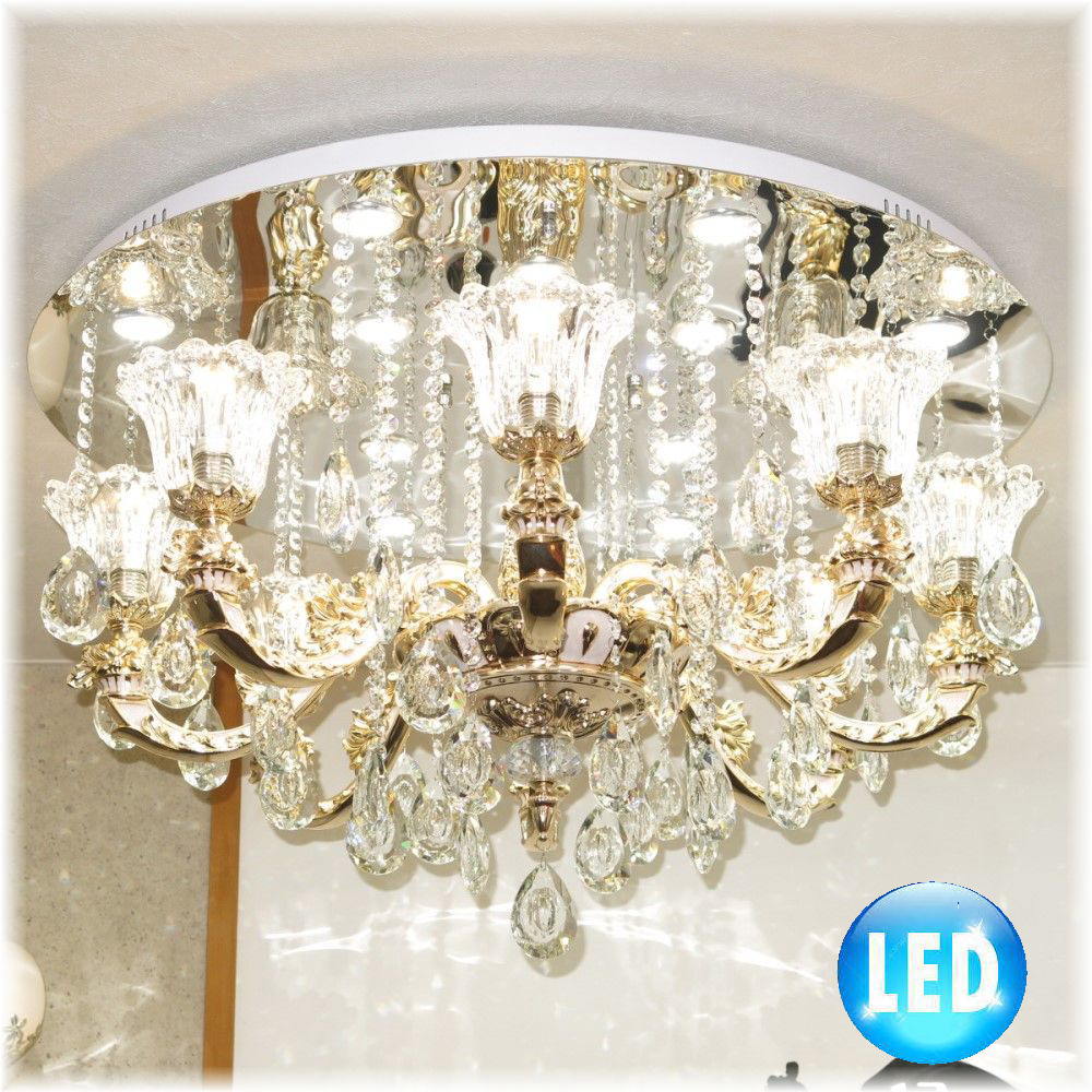 【LED付き！】新品 超豪華！ リモコン付き LED スワロフスキー風 大型 クリスタル シャンデリ