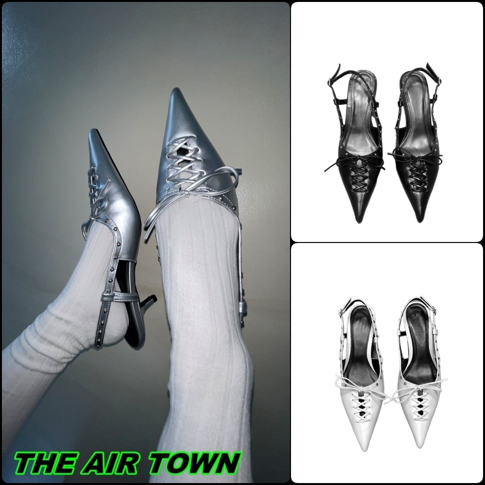 【THEAIRTOWN】stud stiletto shoes