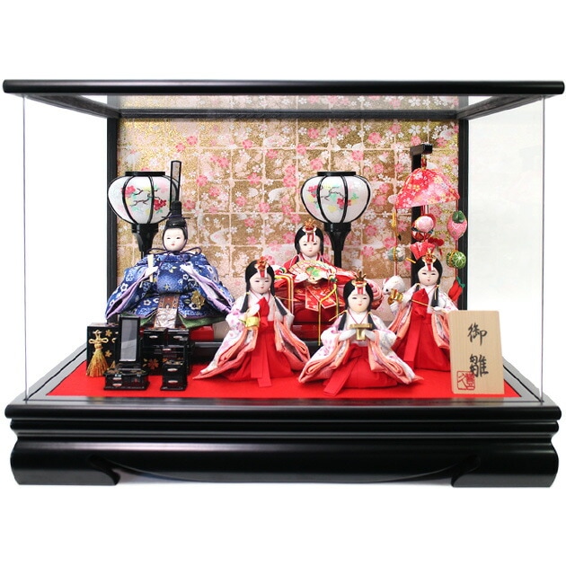 雛人形 ひな人形 お雛様 おひなさま コンパクト ミニ 名前旗 初節句 かわいい ひなまつり 雛祭り送料無料 ケース飾り つるし 五人 5人2025年 新作 秀光 限定品 買得 お得 人気 P813