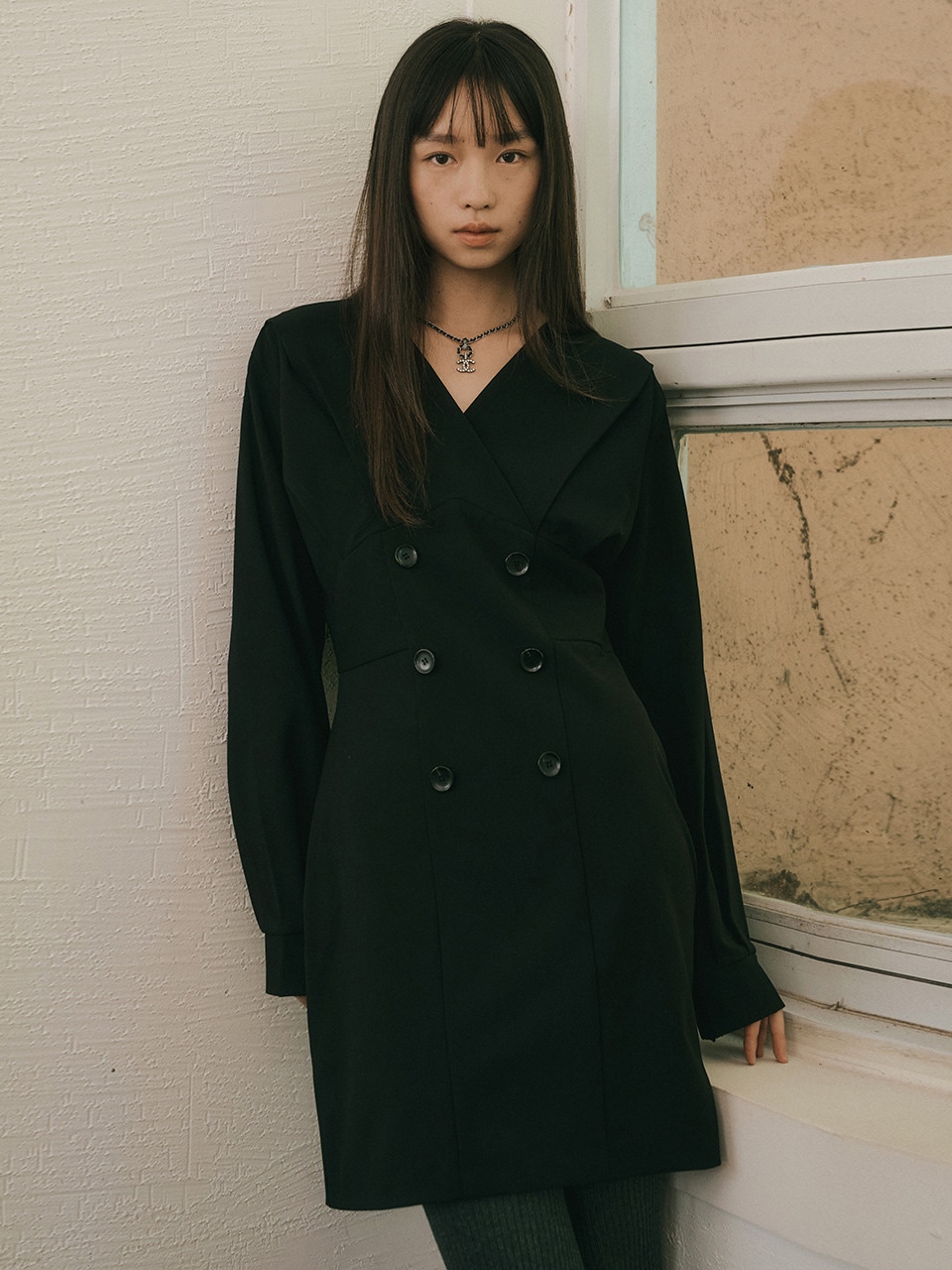 REORG OSON ダブルボタンバルーンミニトップスブラック