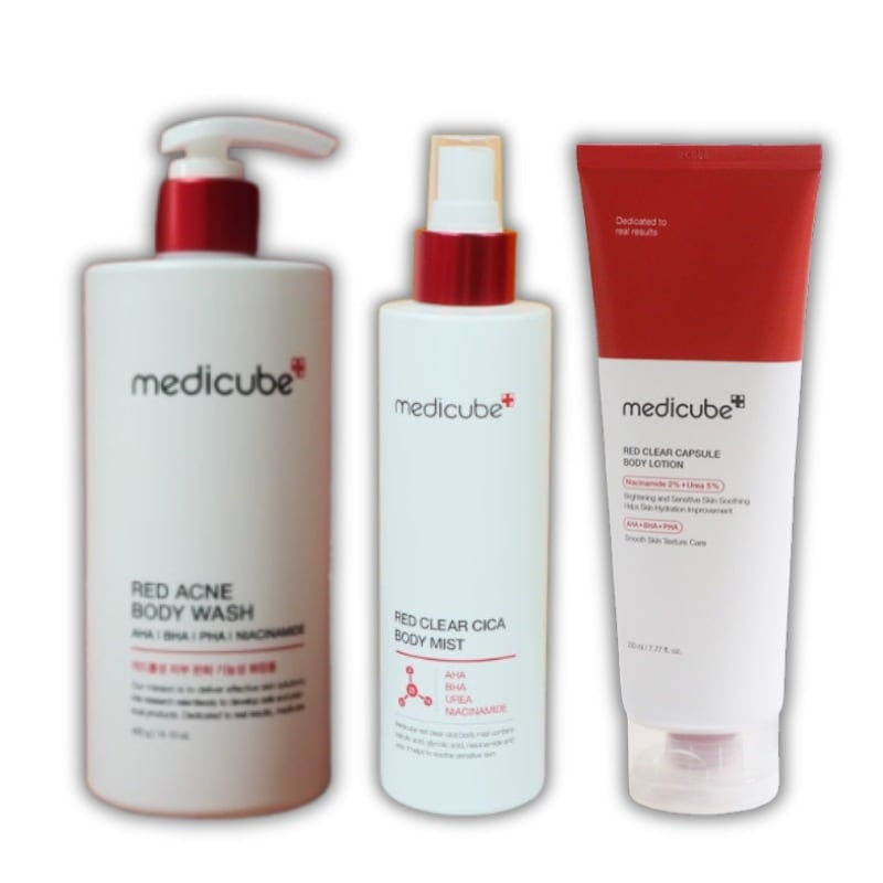 背中ニキビ肌ケア No.1 セット（アクネボディウォッシュ400g + ボディローション230ml + シカボディミスト200ml）