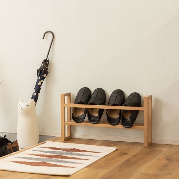 スリッパラック スリッパ 収納 シューズラック 木製 ラック 靴 玄関 棚 スリム ナチュラル