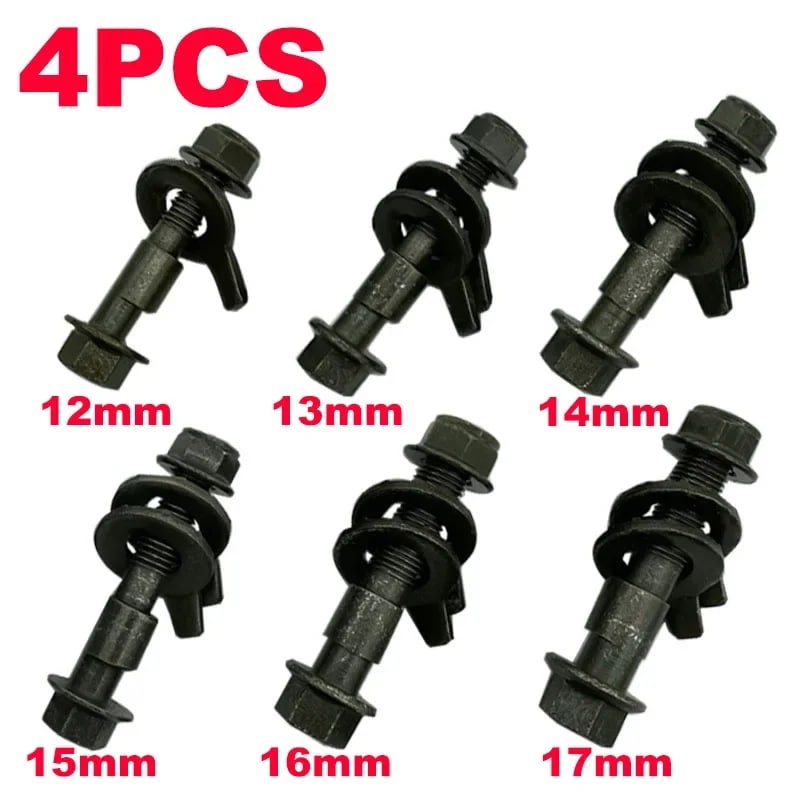 4個セット 12mm-17mm 10.9 ホイールアライメント キャンバーボルト 偏心スクリュー 車両調整 修理工具 輸入品
