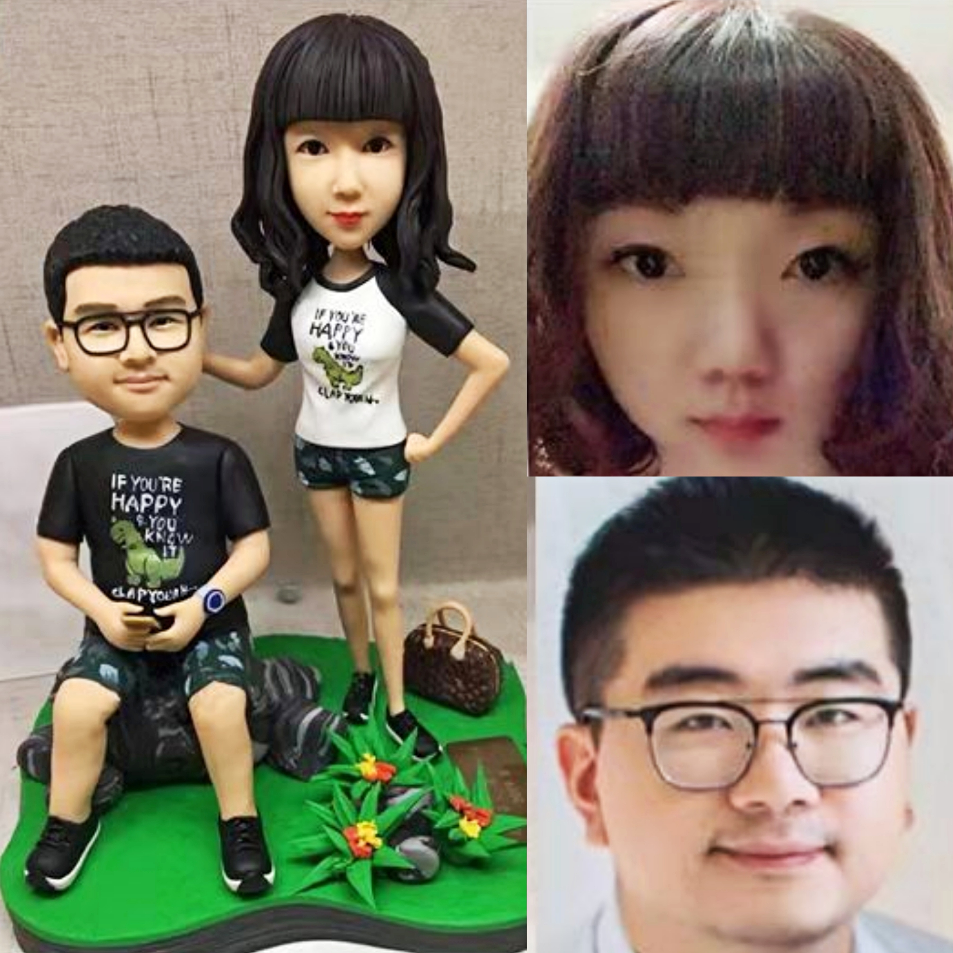 【オーダーメイド】3D肖像画 似顔絵 人形 フィギュア 結婚祝い 周年記念日 カップル 彼氏 彼女 夫婦 両親 贈呈品 記念品