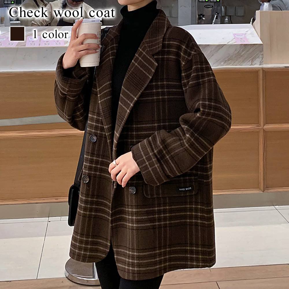 チェスターコート レディース チェックウールコート 人気 ショート ショート丈 ブランド 冬 大きいサイズ 50代 ロング コート トレンチコート チェック キャメル 40代 軽い 暖かい ロングコー