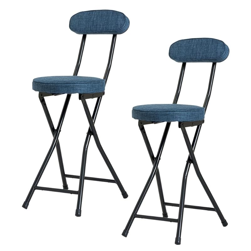 即納：アイリスプラザ 折り畳みチェア 2脚セット ネイビー 折りたたみチェア OTCSR-77 椅子 チェア 折り畳み 軽量 コンパクト おしゃれ シンプル イス ペア インテリア