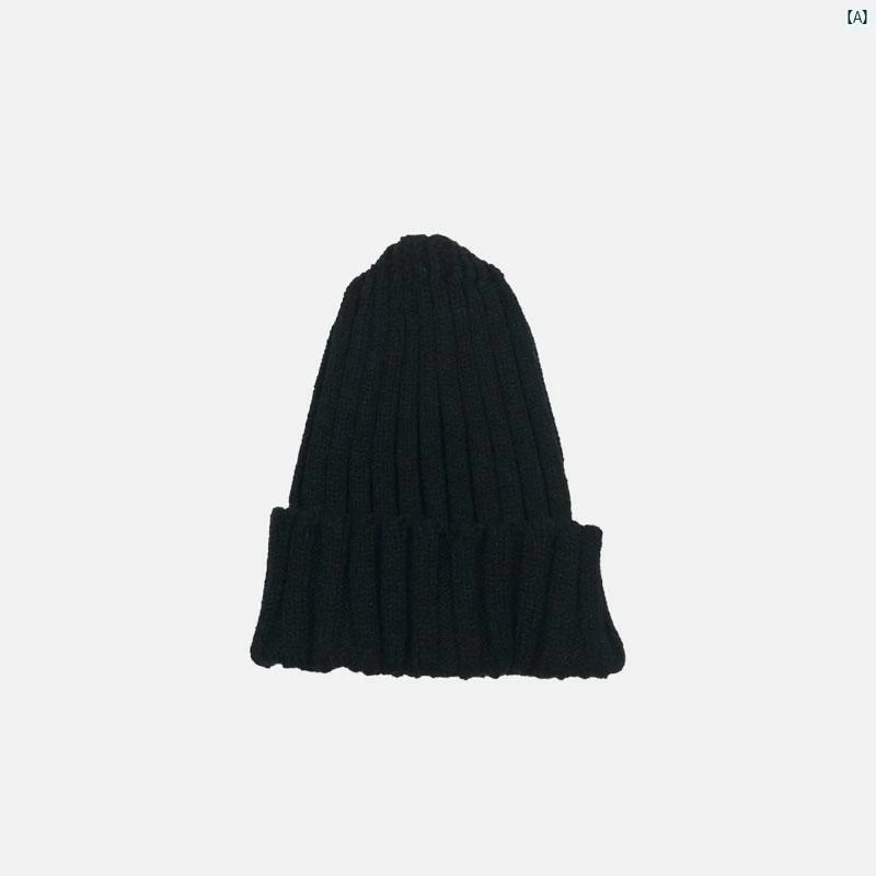 冬 暖かい シック ウール 帽子 韓国 カジュアル イン ん り 無地 カール ニット 帽ニット帽