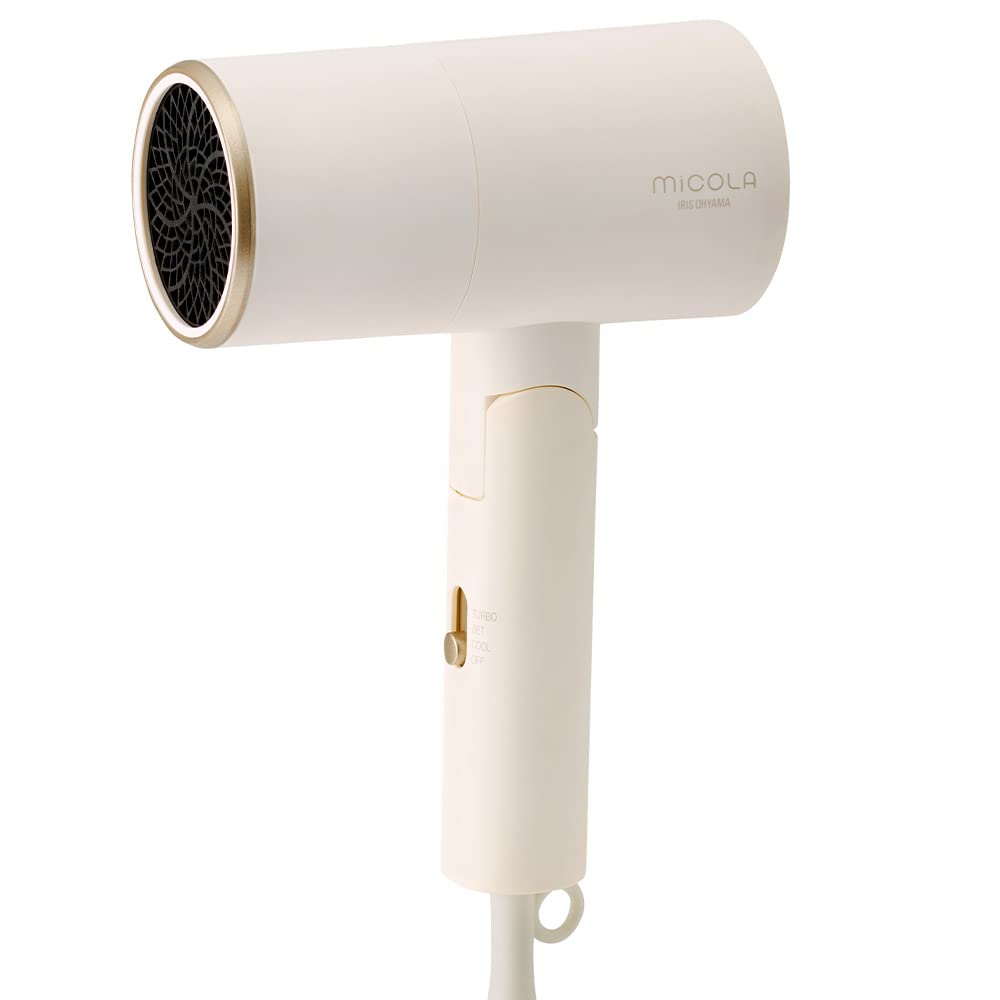 【MiCOLA】アイリスオーヤマ イオンドライヤー MICOLA ミコラ 大風量 速乾 軽量 スピーディー HDR-M201-W オフホワイト