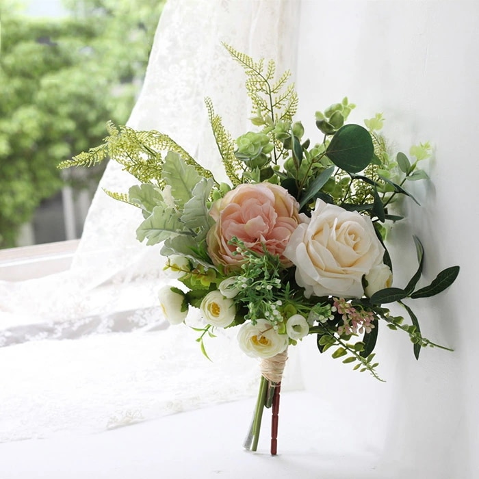 ウエディングブーケ 結婚式 造花 ウェディングブーケ 花嫁 ブーケ 手作り ブライダルブーケ 二次会 キャスケードブーケ エレガント 海外挙式