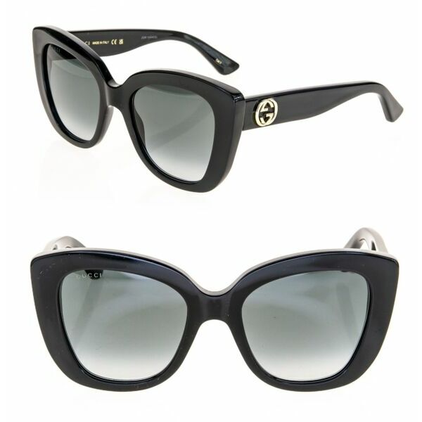 サングラス GUCCI0327 Black GG Logo Butterfly Classic Authentic Cat Sunglasses GG0327S 001