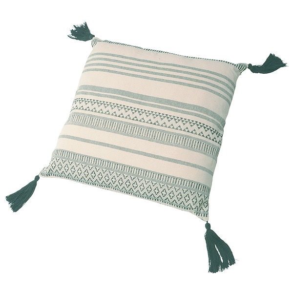 インド綿使用 背あてクッション/座布団 [2枚組 ブラック] 45x45cm 『テラ』