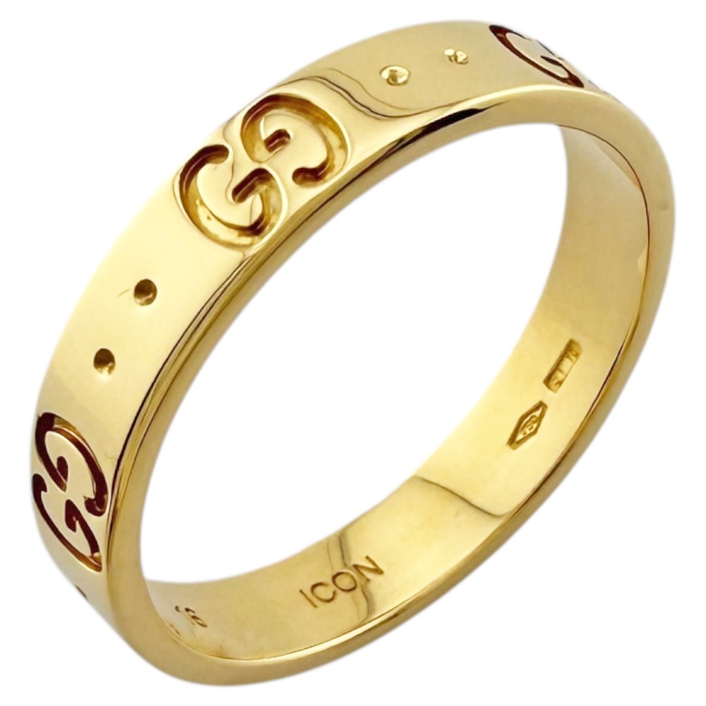 グッチ アイコン リング 指輪 15号 18金 K18イエローゴールド GUCCI 中古 美品