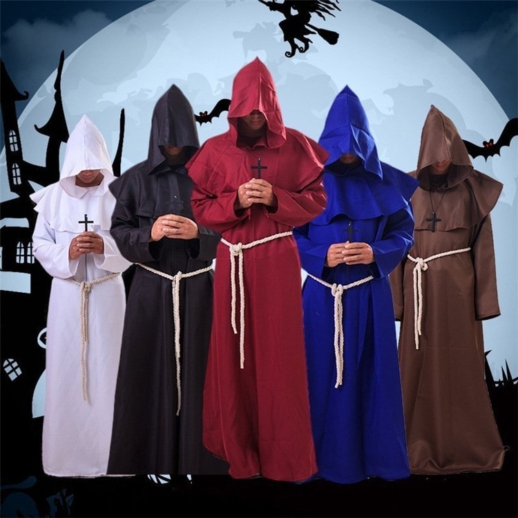 ハロウィン コスプレ 死神 ロング マント フード付き コート 大人 魔法使い 中世の僧侶のロープ 5,680円
