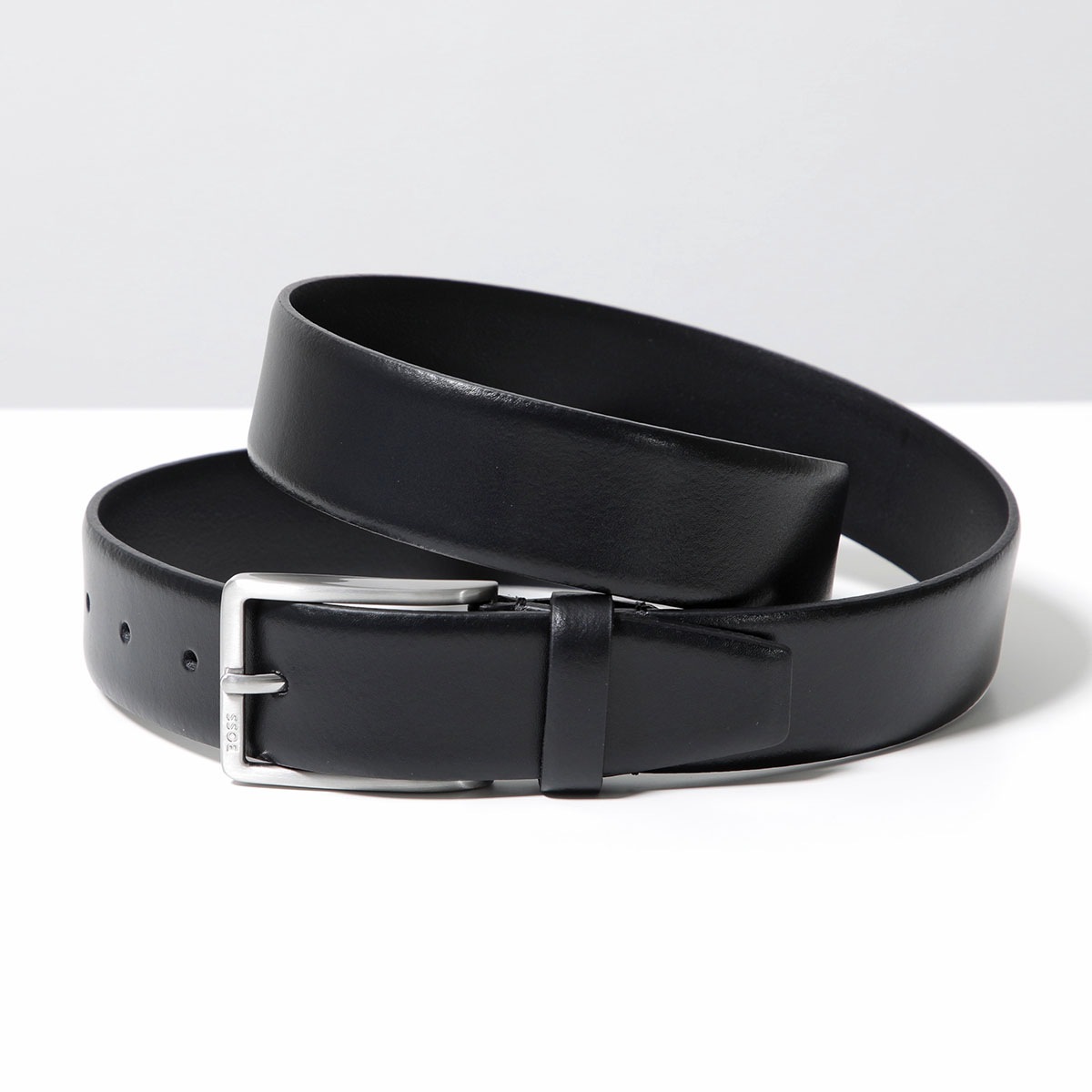 HUGO BOSS ヒューゴボス ベルト Erman-L_Sz35 50491834 メンズ イタリアンレザー スクエアバックル ロゴ 001