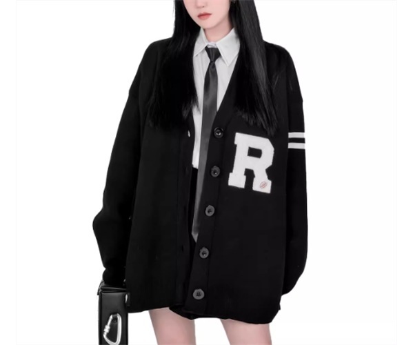 レディース トップス ニット カーディガン ミドル丈 長袖 Vネック 刺繍 前開き 異国風 ボタン かわいい 大人可愛い シンプル カジュアル おしゃれ かっこいい レトロ ボーイッシュ ルーズ