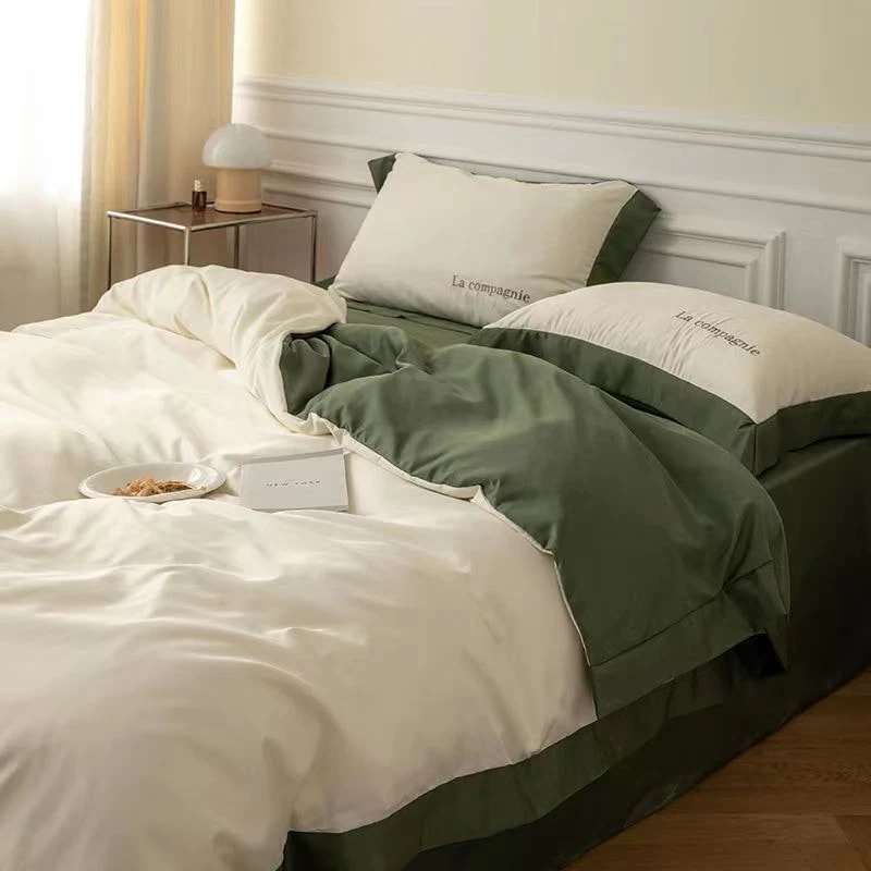 韓国ファッション 布団カバーセット 掛け布団カバー 敷布団カバー セット ベッドカバー 寝具セット接触冷感 模造シルク 防臭 防ダニ 枕カバー