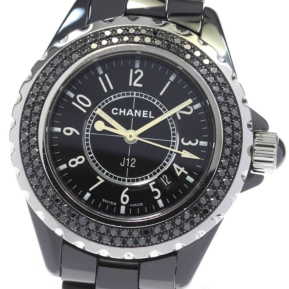シャネル CHANEL H0941 J12 ブラックダイヤベゼル クォーツ レディース _823914【中古】