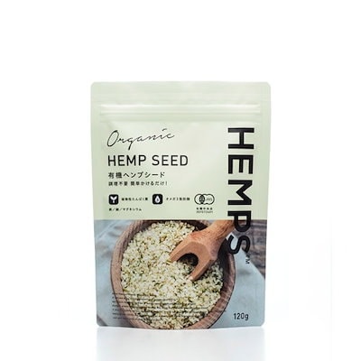 他サイト： HEMPS 有機ヘンプシード 120g サラダに ふりかけとして タンパク質 プロテイン 鉄分 亜鉛 マグネシウム 必須脂肪酸 オメガ3 オメガ6 オーガニック ヴィーガン ヘンプフーズジャパンの商品画像